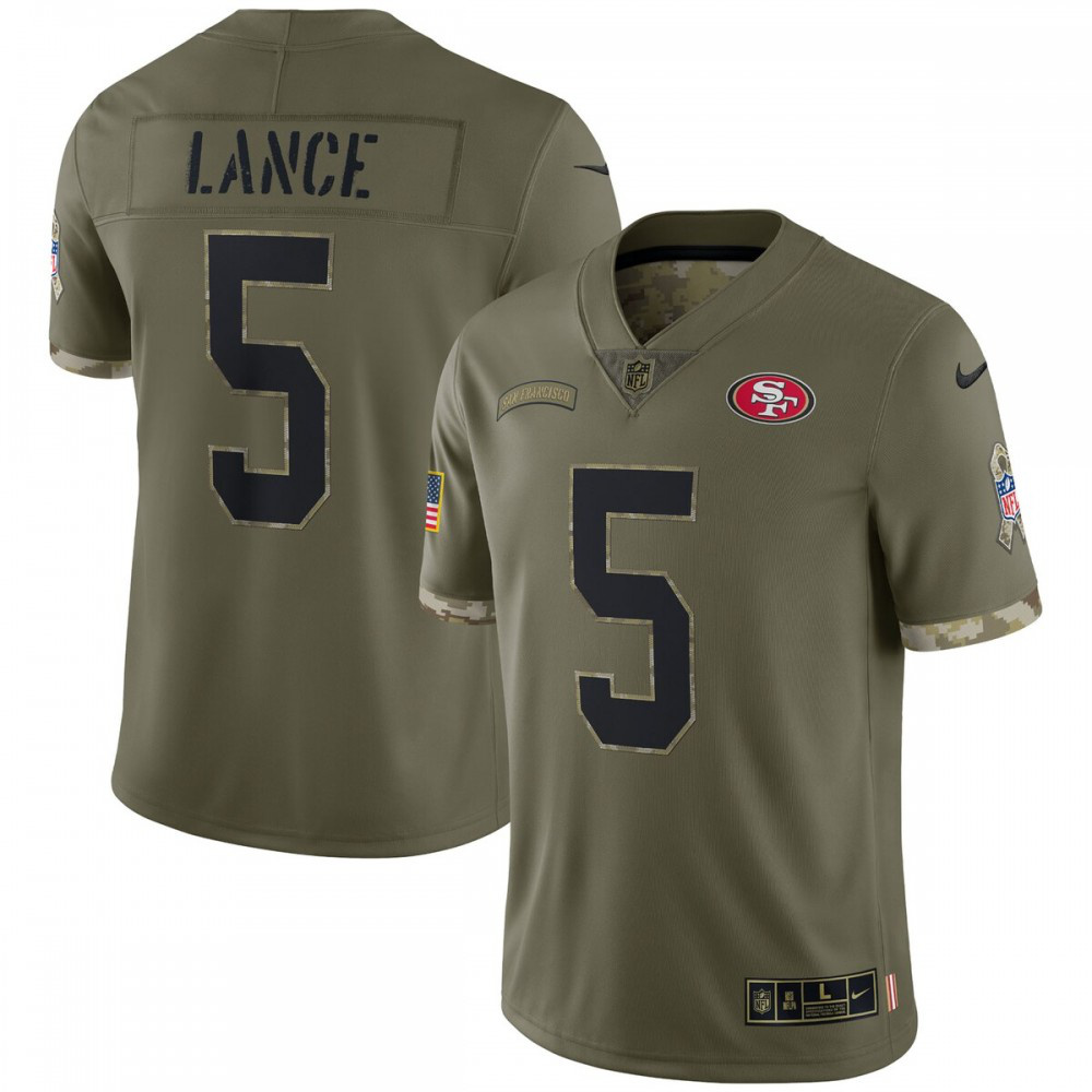 Trey Lance San Francisco 49ers Nike 2022 Salute To Service Limited Jersey - Olive-GridironStore